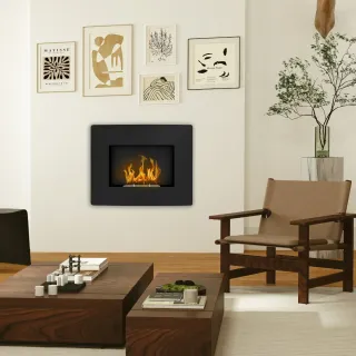 Chimenea Bioetanol Pared 0.9L Negra/Marrón