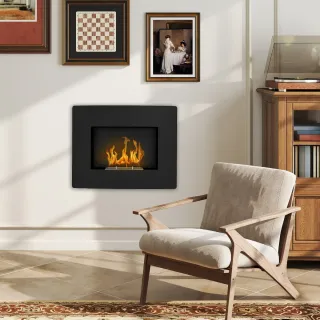 Chimenea Bioetanol Pared 0.9L Negra/Marrón