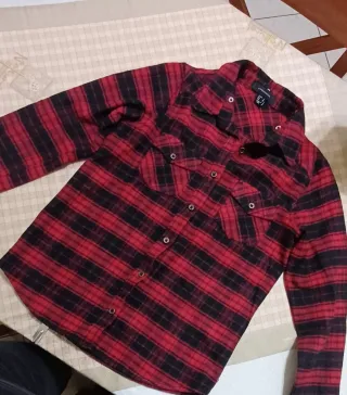 Camicia donna Atmosphere XS quadri rossi neri