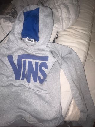 Sudadera Vans Gris con Logo Azul