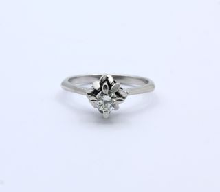 Anillo Oro Blanco 18kt Diamante