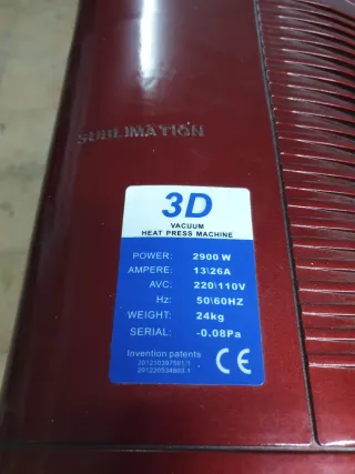 Prensa de calor 3D Sublimación Vacío
