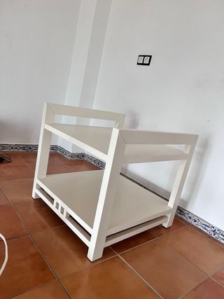 Mesa auxiliar 2 baldas blanco roto