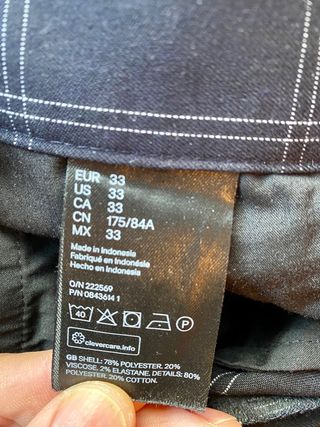 Pantalón cuadros H&M Talla 33