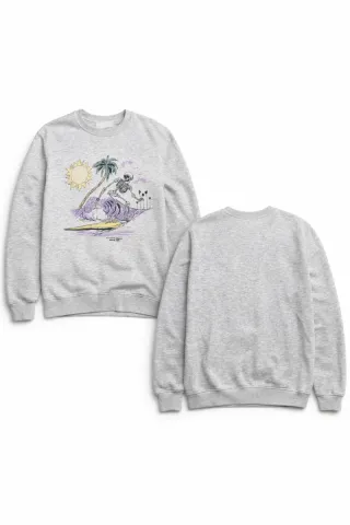 Sudadera gris calavera surf diseño original