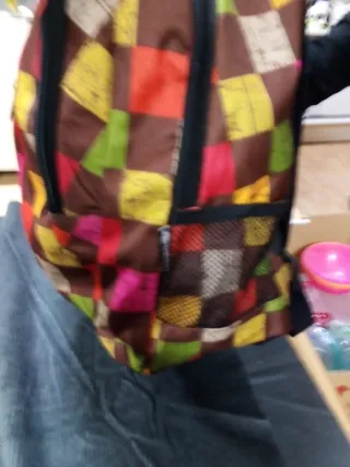 Mochila grande cuadros vivos