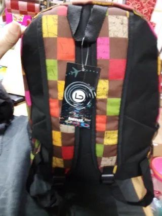 Mochila grande cuadros vivos