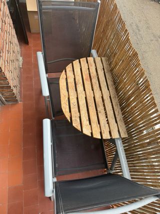 Mesa y 2 Sillas Terraza Plegables