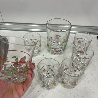 Juego vasos y cubitera frutas