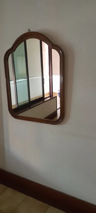 Espejo de madera y cristal