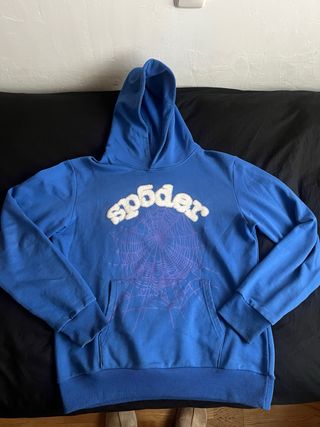 Sudadera SP4DER Azul con Telaraña Morada