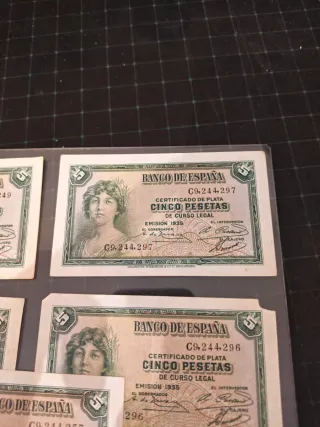 11 Billetes 5 Pesetas Banco de España 1935