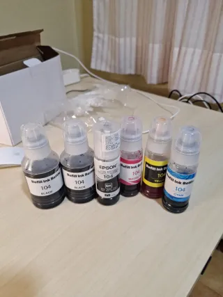 5 Botellas Tinta Epson 104
