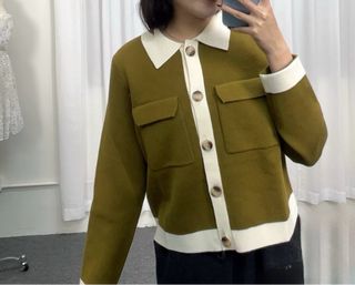 Cárdigan Sezane verde oliva