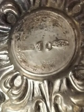 Bottiglia antica in cristallo e Argento 925