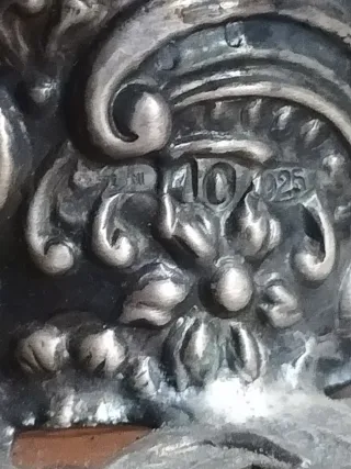 Bottiglia antica in cristallo e Argento 925