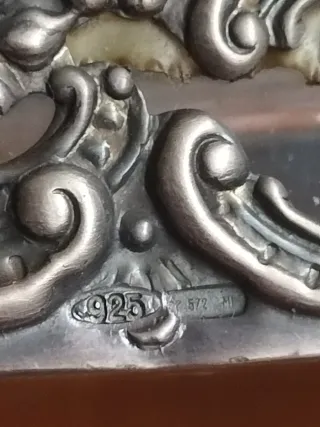 Bottiglia antica in cristallo e Argento 925