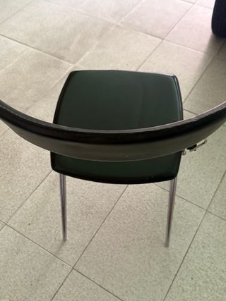 Set 5 Sillas Plegables Cromado Cuero