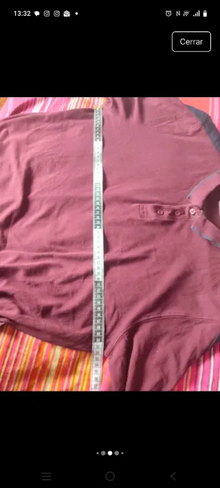 Polo manga larga burdeos hombre