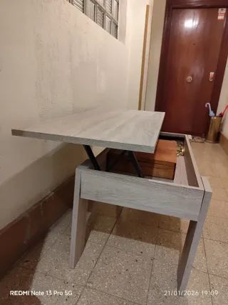 Mesa elevable madera y metal