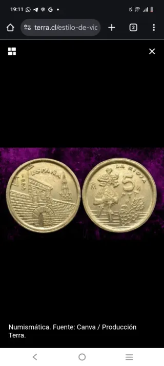 Moneda 5 Pesetas La Rioja 1996