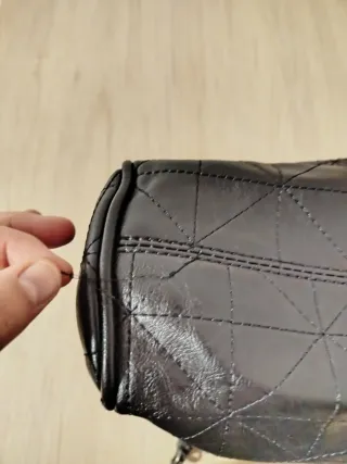 Bolso Tote Zara Cadena Cuero Sintético Negro