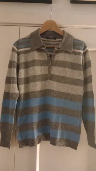 Jersey rayas azul y gris talla 38