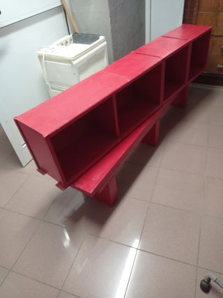 Libreria componibile rossa