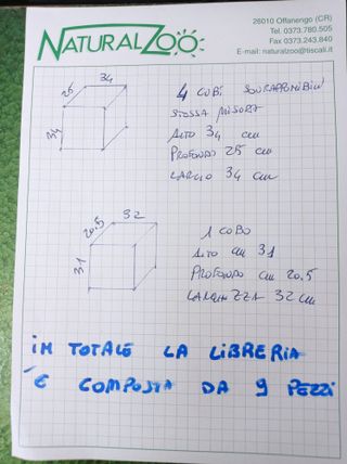 Libreria componibile rossa