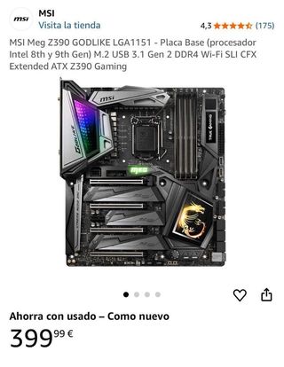 MSI MEG Z390 GODLIKE LGA1151 Placa Base