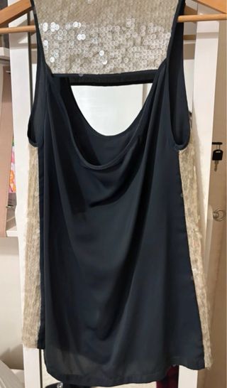 Canotta MAX&Co. paillettes oro e tessuto nero