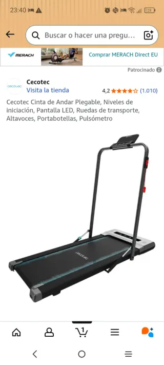 Cinta de andar Cecotec plegable