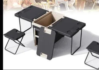 Nevera 32L con Mesa y Sillas Plegables