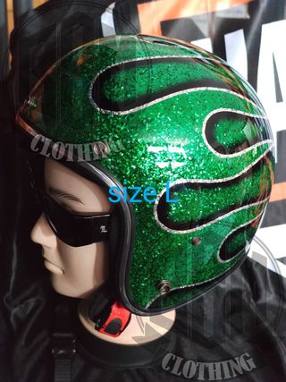 Casco flames green L