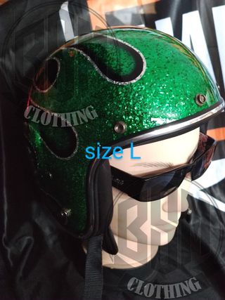 Casco flames green L