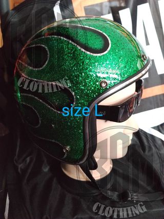 Casco flames green L
