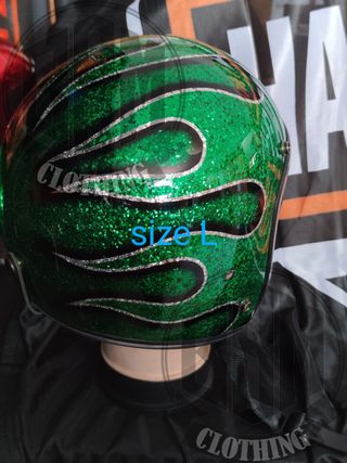 Casco flames green L