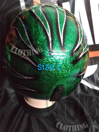 Casco flames green L