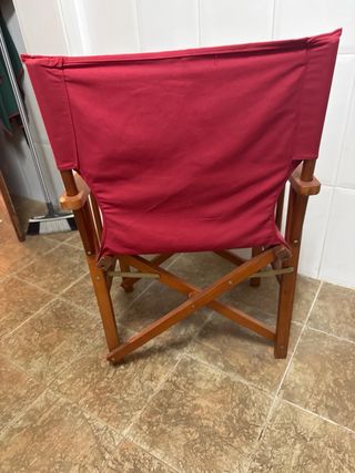 Silla plegable madera y tela roja