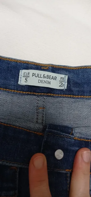 Falda midi vaquera botones talla S