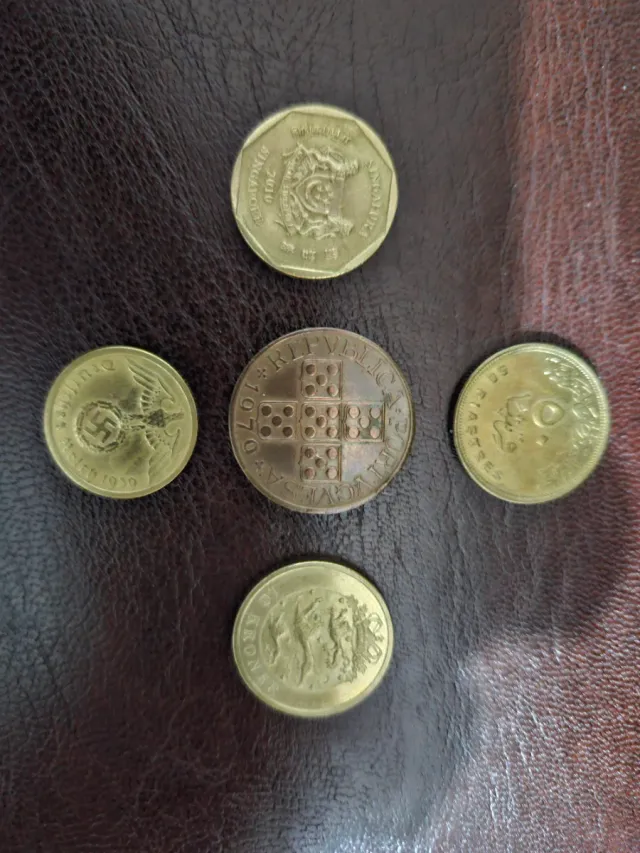 Lote de 5 monedas antiguas