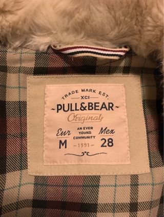 Abrigo beige forrado mujer Pull&Bear