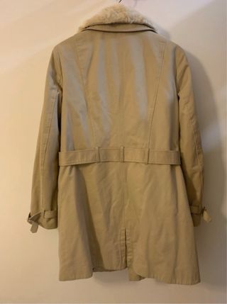 Abrigo beige forrado mujer Pull&Bear