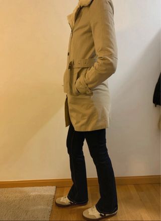 Abrigo beige forrado mujer Pull&Bear