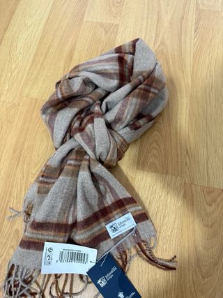 Bufanda Johnstons of Elgin Tartán Beige Marrón