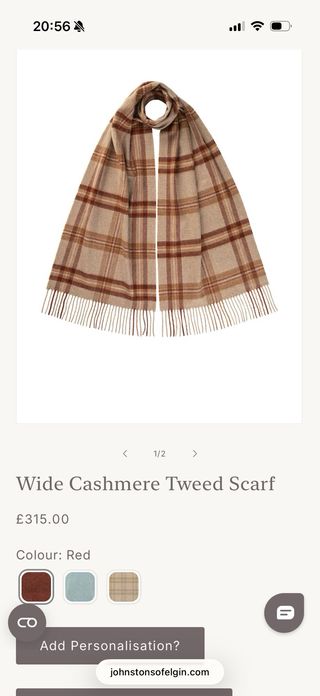 Bufanda Johnstons of Elgin Tartán Beige Marrón