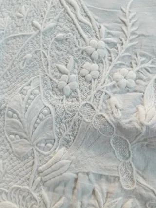 Lenzuola ricamo antico lino mano