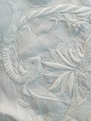 Lenzuola ricamo antico lino mano