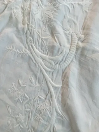 Lenzuola ricamo antico lino mano