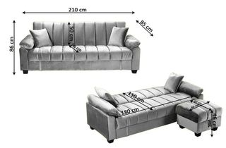 SOFÁ COLOR GRIS TERCIOPELO